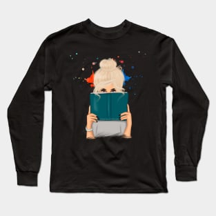 Blonde with Book Long Sleeve T-Shirt